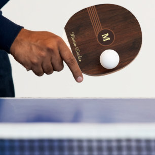 Modern Personlig Namn Wooden Struktur White-typsni Pingisracket