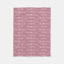 Modern personlig namngiven flanellbabyfilt