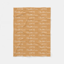 Modern personlig namngiven flanellbabyfilt