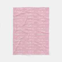 Modern personlig namngiven flanellbabyfilt