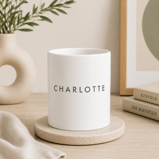 Modern personlig namngiven vit kaffemugg (Skapare uppladdad)