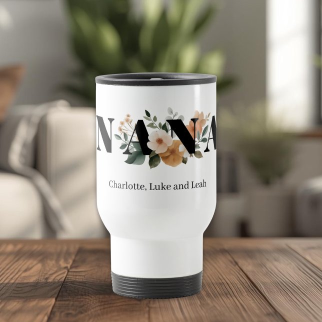 Modern Personlig Nana Blommig Present Resemugg (Skapare uppladdad)
