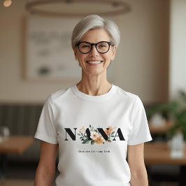 Modern Personlig Nana Blommig Present T Shirt