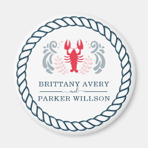 Modern Personlig Nautical Bröllop Magnet