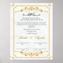 Modern Personlig Nikkah Giftermål certifikat Poster