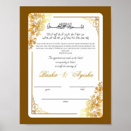 Modern Personlig Nikkah Giftermål certifikat Poster