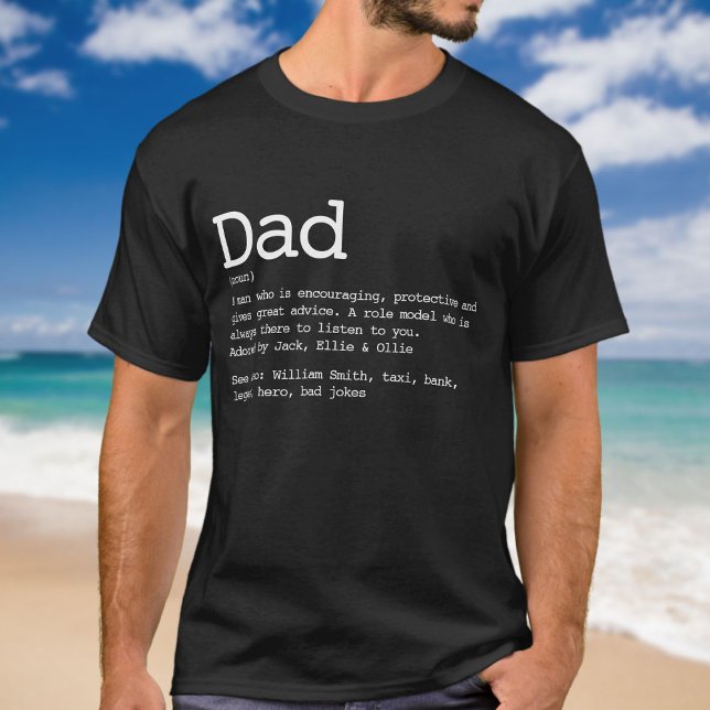 Modern Personlig Pappa Fader Definition  T Shirt (Modern Personalized Dad Father Definition T-Shirt)