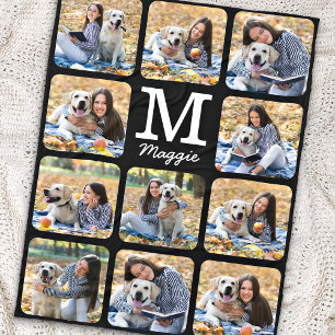Modern Personlig Pet 11 Foton Hund älskare Fleecefilt