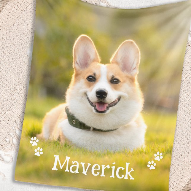 Modern Personlig Pet-Hund-foto med enkel Snyggt Fleecefilt (Skapare uppladdad)