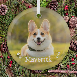Modern Personlig Pet-Hund-foto med enkel Snyggt Julgransdekoration