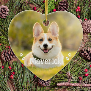 Modern Personlig Pet-Hund-foto med enkel Snyggt Julgransprydnad Keramik
