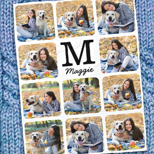 Modern Personlig Pet Photo Collage Hund älskare Fleecefilt