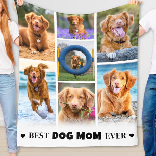 Modern Personlig Pet Photo Collage Hund Mamma Fleecefilt