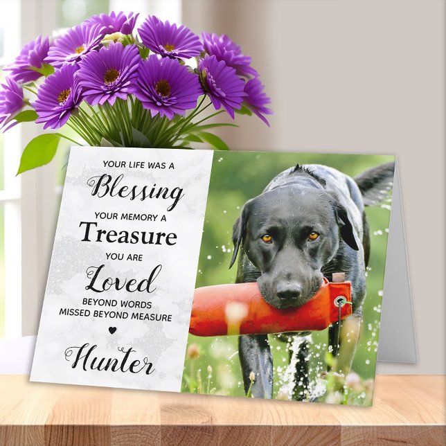 Modern Personlig Pet Photo Hund Loss Sympathy Kort (Skapare uppladdad)