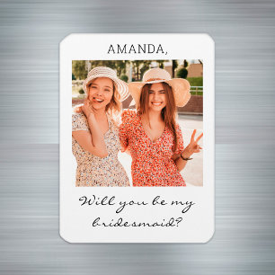Modern Personlig Photo Bridesmaid Frieri Magnet