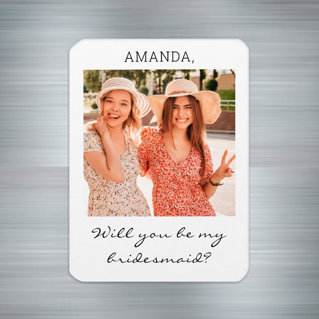 Modern Personlig Photo Bridesmaid Frieri Magnet (Modern Personalized Photo Bridesmaid Proposal Magnet
)