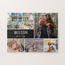Modern Personlig Photo Collage Family Jigszawa Pussel