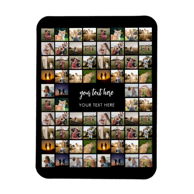 Modern Personlig Photo Collage Magnet (Vertikal)