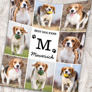 Modern Personlig Photo Collage Pet Hund älskare Fleecefilt