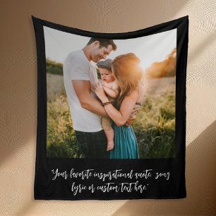 Modern Personlig Photo Elegant Script-offert Fleecefilt