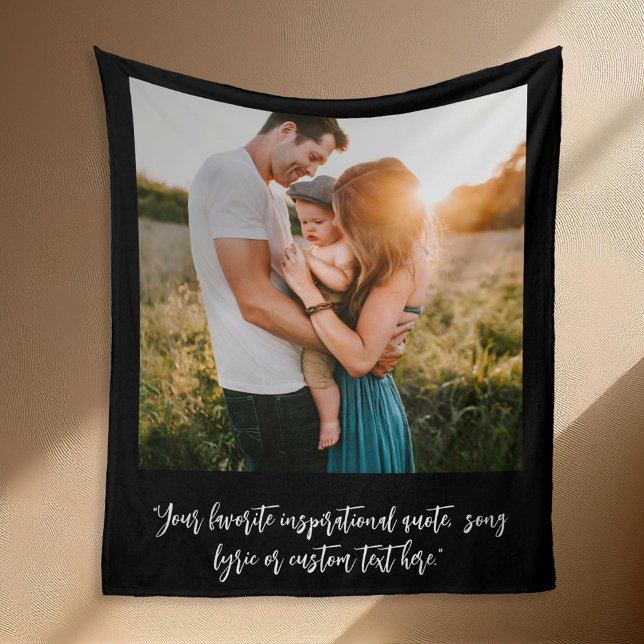 Modern Personlig Photo Elegant Script-offert Fleecefilt (Skapare uppladdad)