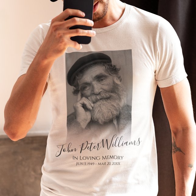 Modern Personlig Photo Memorial T Shirt (Skapare uppladdad)