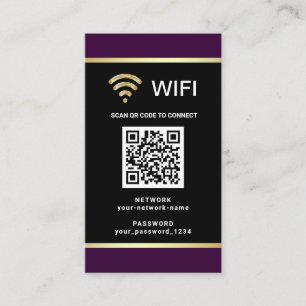 Modern personlig QR-kod Wifi-nätverkslösenord Visitkort