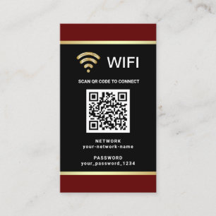 Modern personlig QR-kod Wifi-nätverkslösenord Visitkort