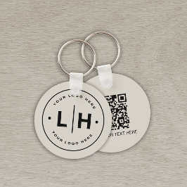 Modern Personlig QR Logotyp Business Nyckelring