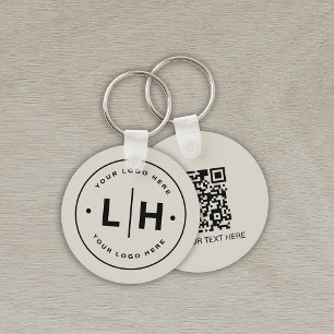 Modern Personlig QR Logotyp Business Nyckelring