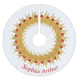 Modern Personlig Red Guld-andejul Julgransmatta Borstad Polyester