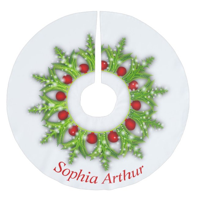 Modern Personlig Red Guld-andejul Julgransmatta Borstad Polyester (Framsidan)