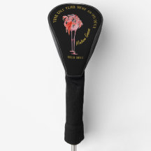 Modern Personlig Rosa Flamingo Golf Head Cover