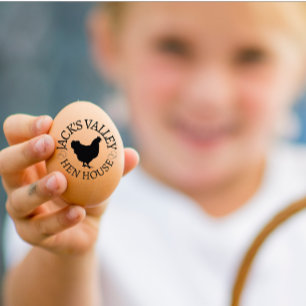 Modern Personlig Rustic Hen Namn Egg Kärlek Stämpel
