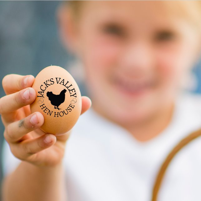 Modern Personlig Rustic Hen Namn Egg Kärlek Stämpel (PERSONALIZED NAME EGG STAMP FOR EGG LOVER)