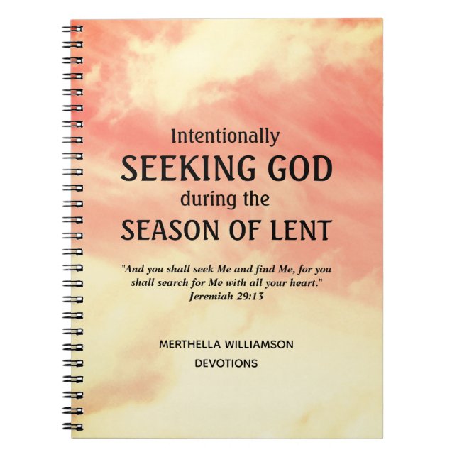 Modern Personlig SEEKING GOD Påsk Lenten Anteckningsbok (Framsidan)