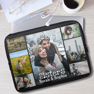 Modern Personlig Sisters 7 Fotokollage Laptop Fodral
