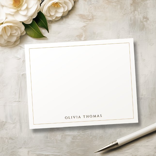 Modern personlig Stationery-anteckning för klassi Anteckningskort (Simple Modern Classy personalized Stationery Note)
