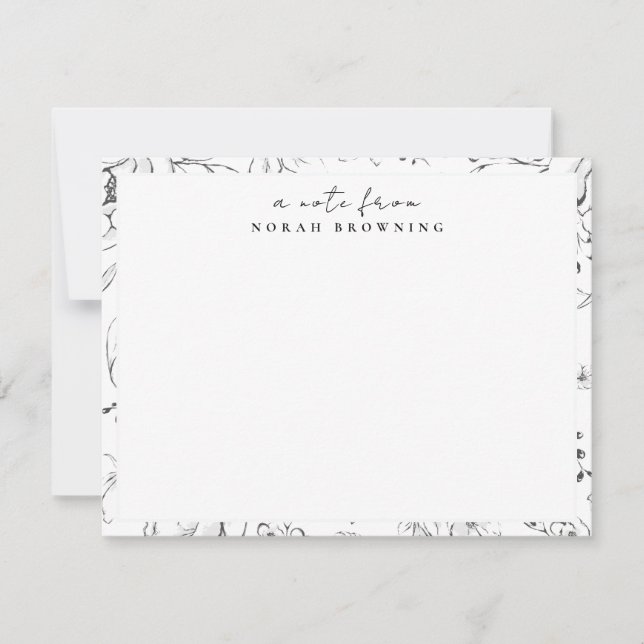 Modern Personlig Stationery för botaniska Blommigt Anteckningskort (Framsida)