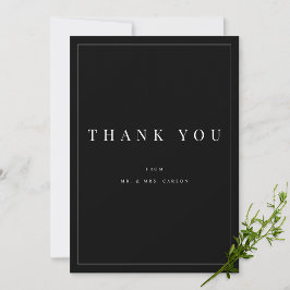 Modern personlig svart-vit tacksägelsekort tack kort