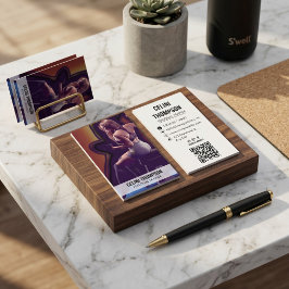 Modern Personlig Tränare Fitness Foto QR-kod Visitkort