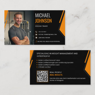 Modern Personlig Tränare QR-kod Visitkort