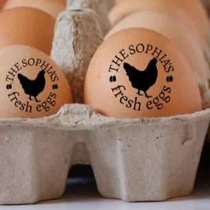 Modern Personlig Vintage Hen Namn Egg Kärlek Stämpel