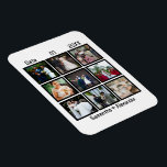 Modern Personligt bröllp-årsjubileum 9 Photo Colla Magnet<br><div class="desc">Anpassningsbar Modern Bröllop-årsdag 9 Fotokollage. Anpassa den här årsjubileet för honom,  bröllop-gåvan,  bröllopsgåva,  Anpassningsbar-kollage-gåva,  personlig bröllop-fotogåva med 9 foton,  bröllopsdag data och namn i par.</div>