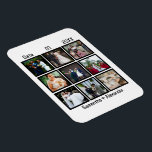 Modern Personligt bröllp-årsjubileum 9 Photo Colla Magnet<br><div class="desc">Anpassningsbar Modern Bröllop-årsdag 9 Fotokollage. Anpassa den här årsjubileet för honom,  bröllop-gåvan,  bröllopsgåva,  Anpassningsbar-kollage-gåva,  personlig bröllop-fotogåva med 9 foton,  bröllopsdag data och namn i par.</div>