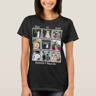 Modern Personligt bröllp-årsjubileum 9 Photo Colla T Shirt