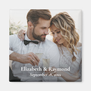 Modern Personligt bröllp Photo Magnet