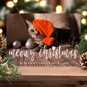 Modern Pet Cat Photo (bild av matsäcken) Julkort