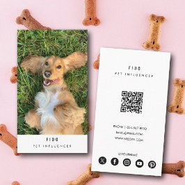 Modern Pet Hund Influencer Photo QR-kod Visitkort
