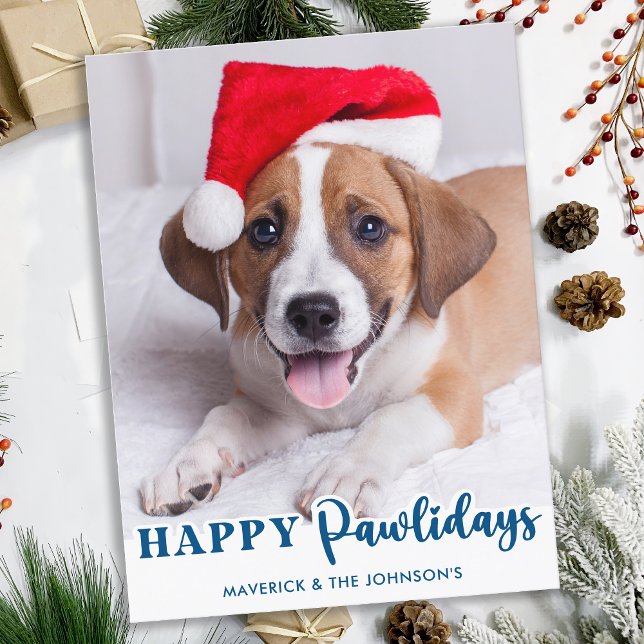 Modern Pet Hund Personlig Photo Lycklig Pawlidays Helg Vykort (Skapare uppladdad)